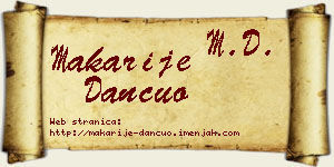 Makarije Dančuo vizit kartica